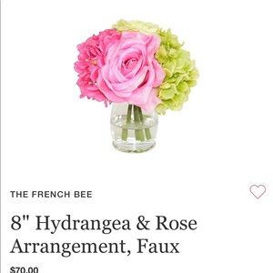 The French Bee 8” Hydrangea and Rose Arrangement